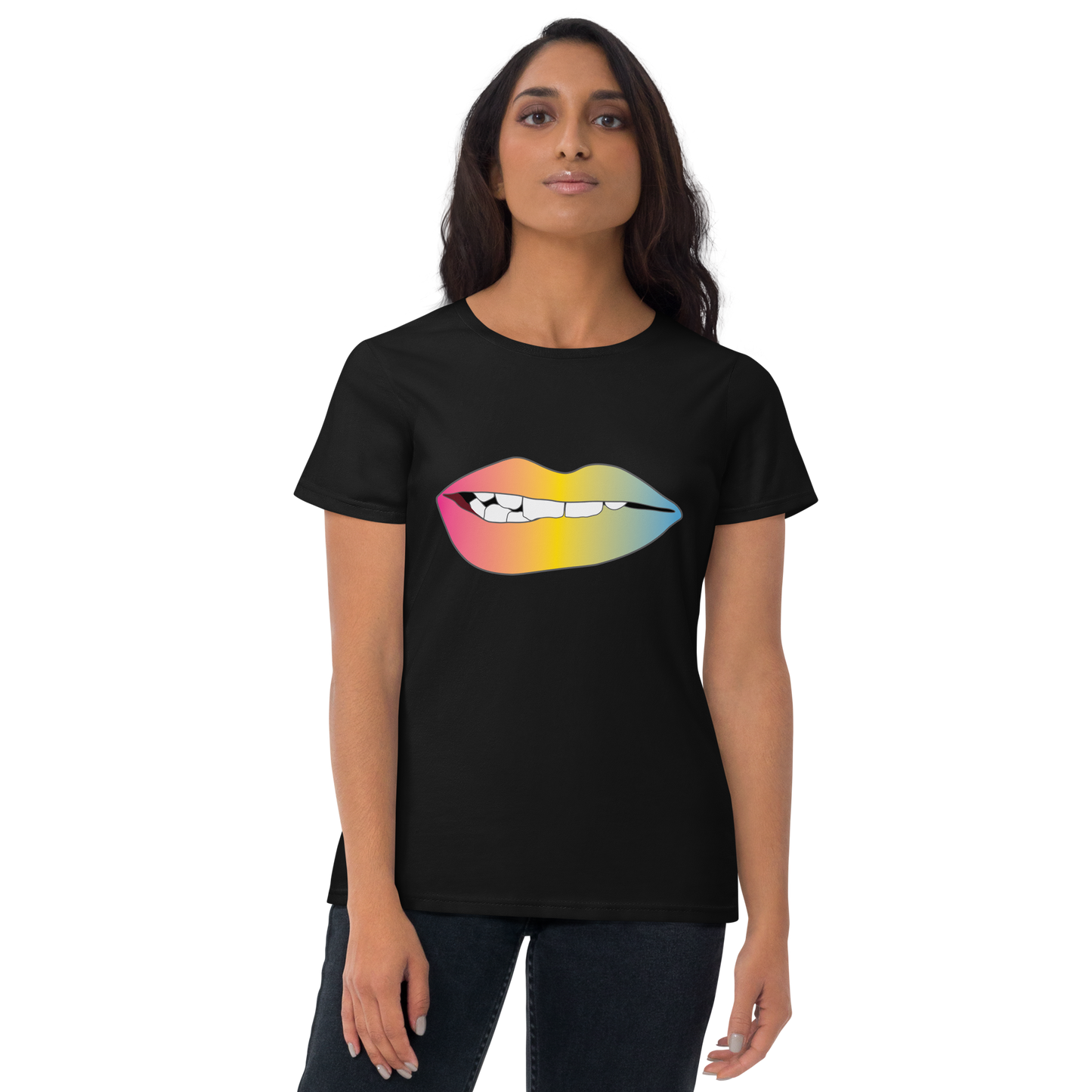 Biting Lips - Pansexual Pride - Gradient Women's short sleeve t-shirt