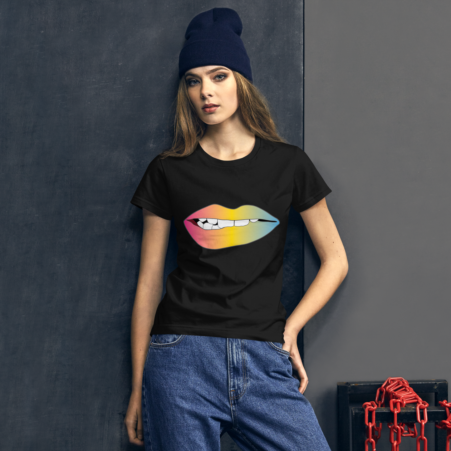 Biting Lips - Pansexual Pride - Gradient Women's short sleeve t-shirt