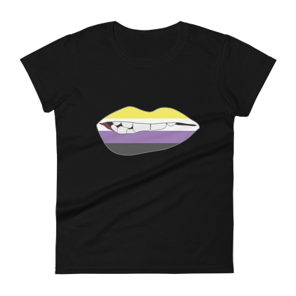 Biting Lips - Non-binary Flag Women's short sleeve t-shirt