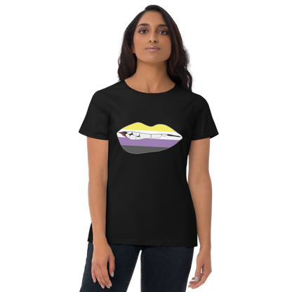 Biting Lips - Non-binary Flag Women's short sleeve t-shirt