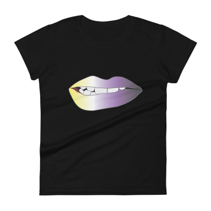 Biting Lips - Non-binary Pride - Gradient Women's short sleeve t-shirt