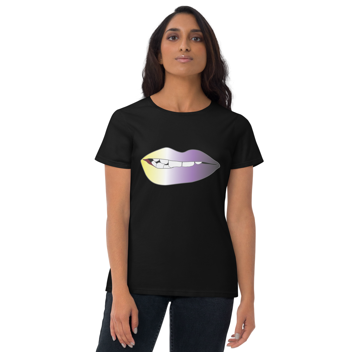 Biting Lips - Non-binary Pride - Gradient Women's short sleeve t-shirt