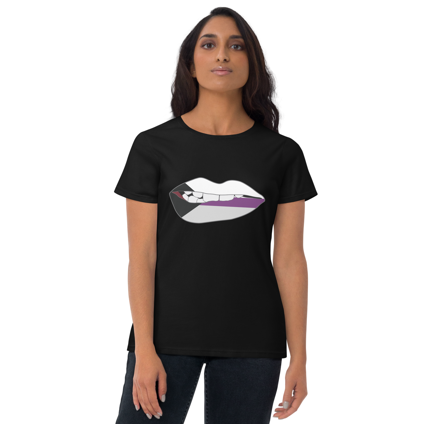 Biting Lips - Demisexual Flag Women's short sleeve t-shirt