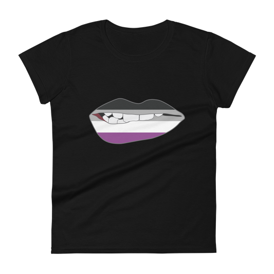 Biting Lips - Asexual Flag Women's short sleeve t-shirt