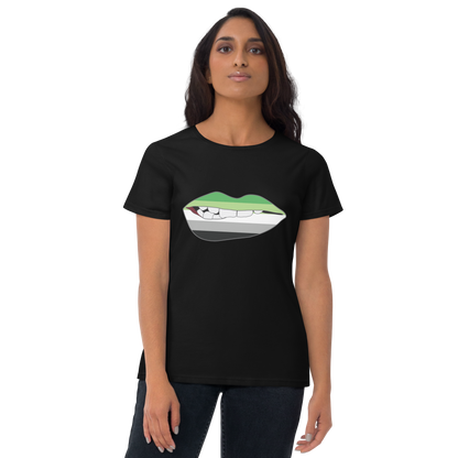 Biting Lips - Aromantic Flag Women's short sleeve t-shirt