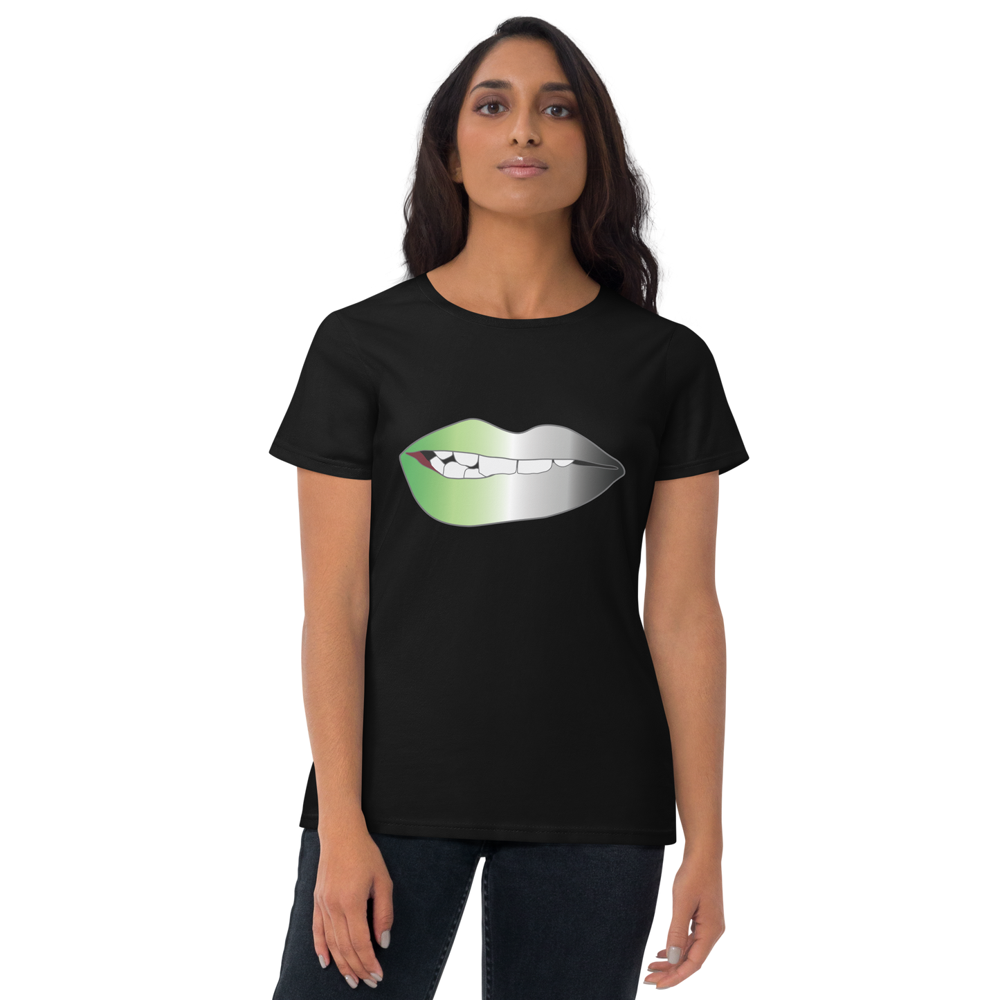 Biting Lips - Aromantic Pride - Gradient Women's short sleeve t-shirt