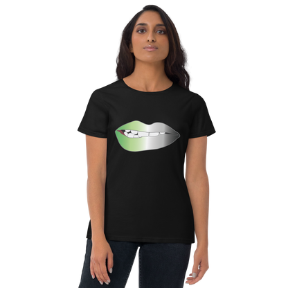 Biting Lips - Aromantic Pride - Gradient Women's short sleeve t-shirt