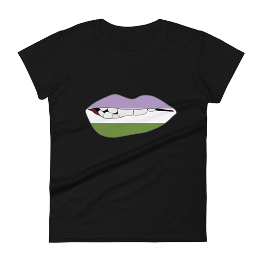 Biting Lips - Genderqueer Flag Women's short sleeve t-shirt