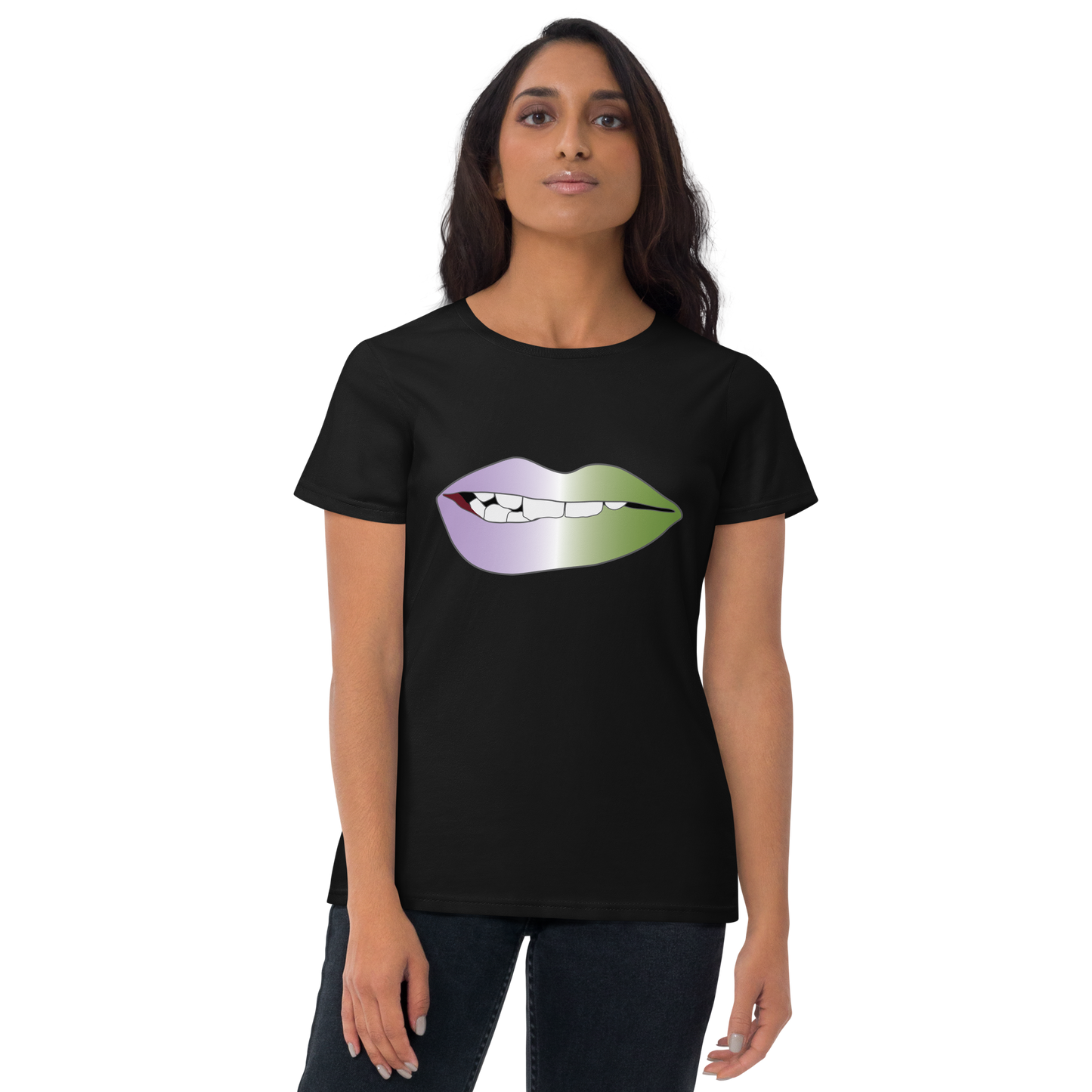 Biting Lips - Genderqueer Pride - Gradient Women's short sleeve t-shirt