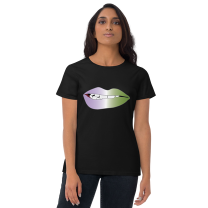 Biting Lips - Genderqueer Pride - Gradient Women's short sleeve t-shirt