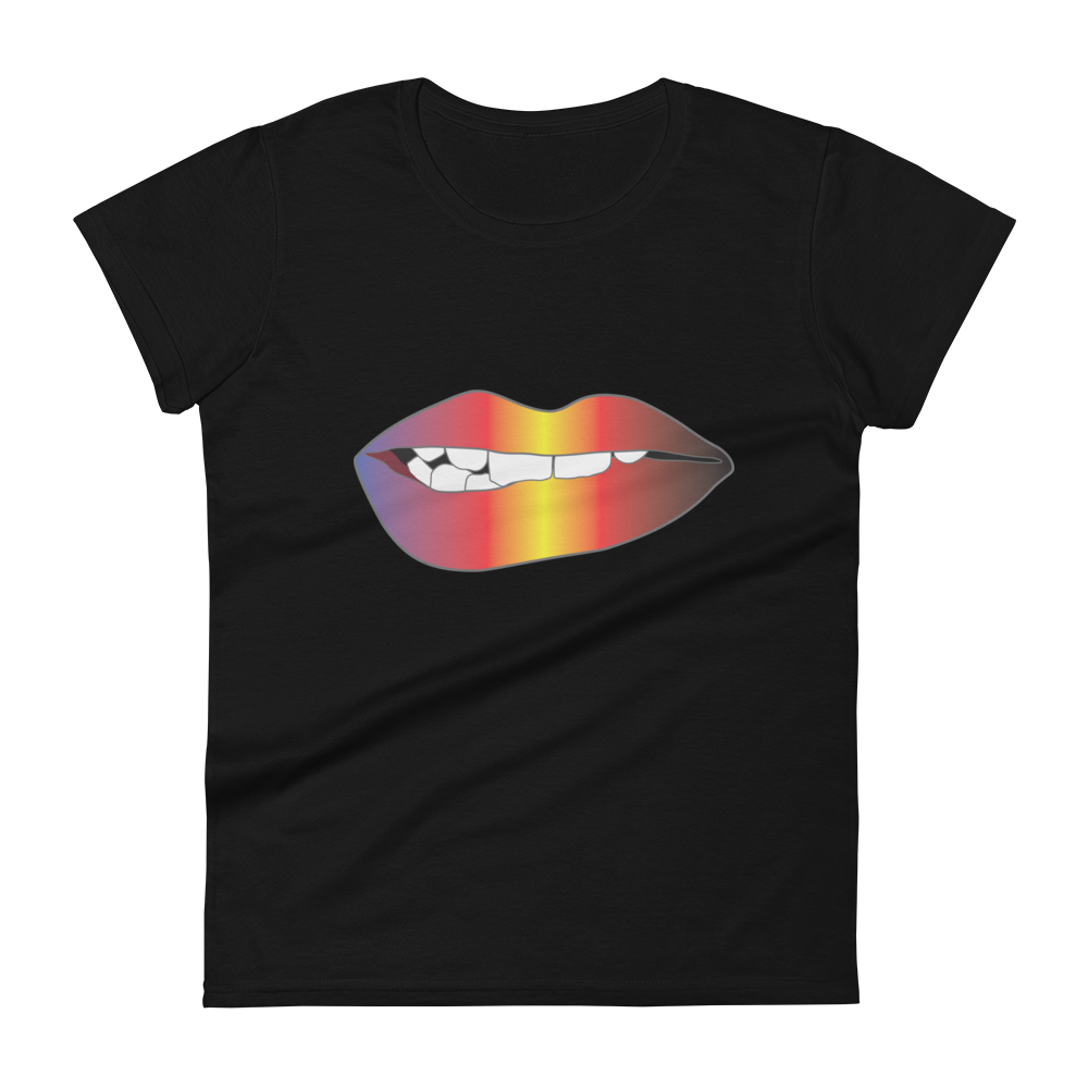 Biting Lips - Polyamory Pride - Gradient Women's short sleeve t-shirt