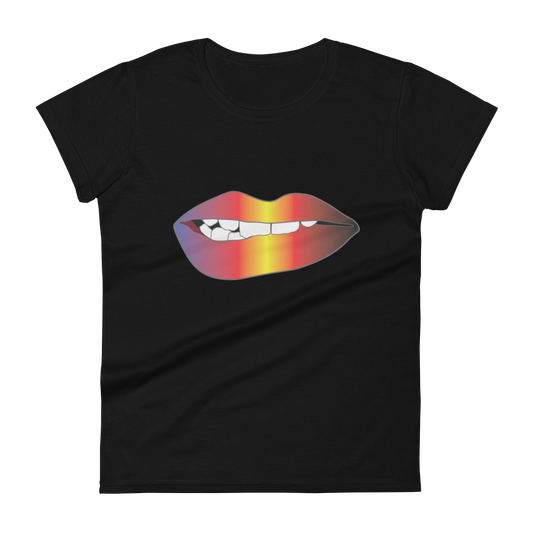 Biting Lips - Polyamory Pride - Gradient Women's short sleeve t-shirt