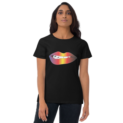 Biting Lips - Polyamory Pride - Gradient Women's short sleeve t-shirt