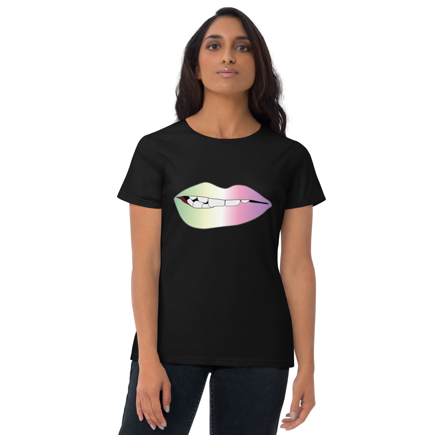 Biting Lips - Genderfae Pride - Gradient Women's short sleeve t-shirt