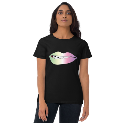 Biting Lips - Genderfae Pride - Gradient Women's short sleeve t-shirt