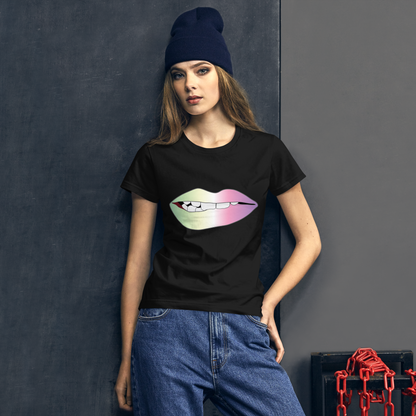 Biting Lips - Genderfae Pride - Gradient Women's short sleeve t-shirt