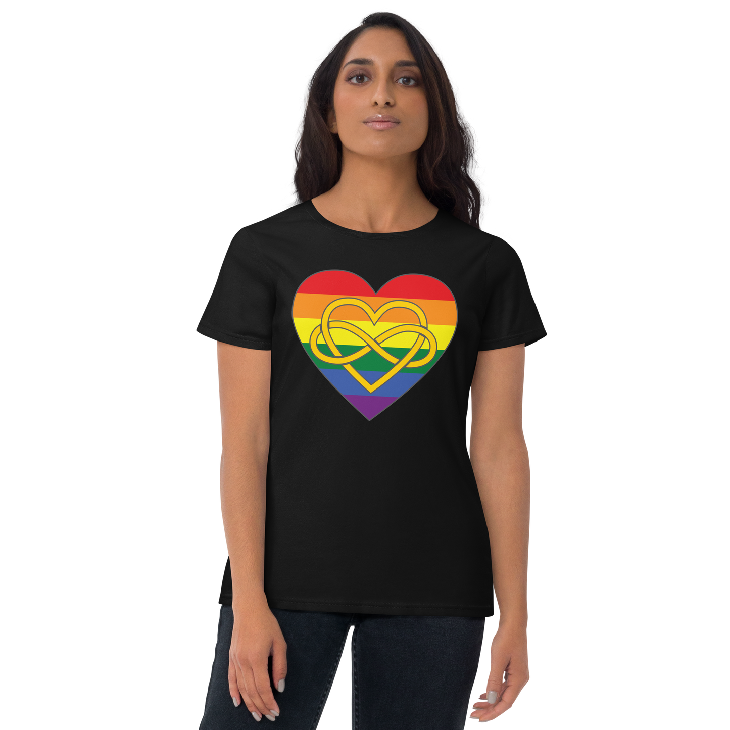 Polyamory Infinity Heart Rainbow Pride Women's short sleeve t-shirt