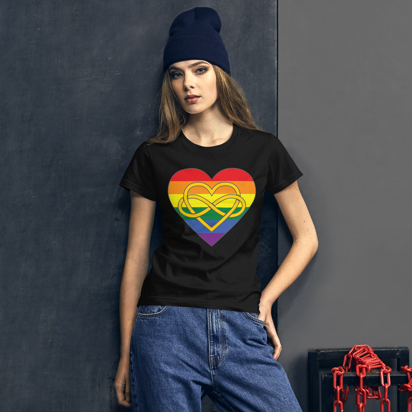 Polyamory Infinity Heart Rainbow Pride Women's short sleeve t-shirt