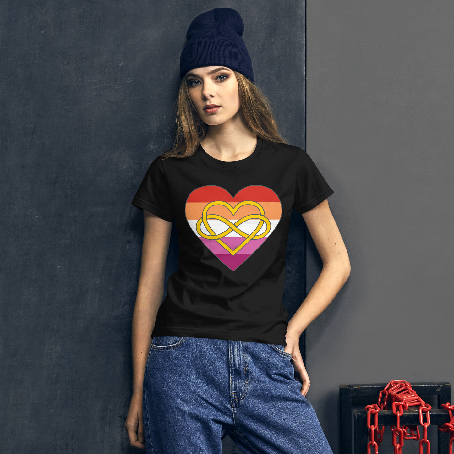 Polyamory Infinity Heart Lesbian Pride Women's short sleeve t-shirt