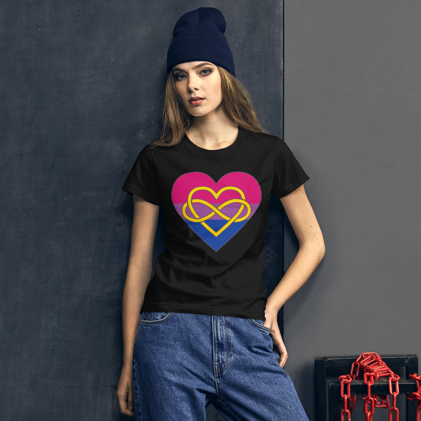 Polyamory Infinity Heart Bisexual Pride Women's short sleeve t-shirt