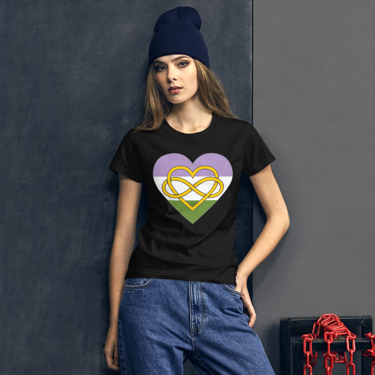 Polyamory Infinity Heart Genderqueer Pride Women's short sleeve t-shirt