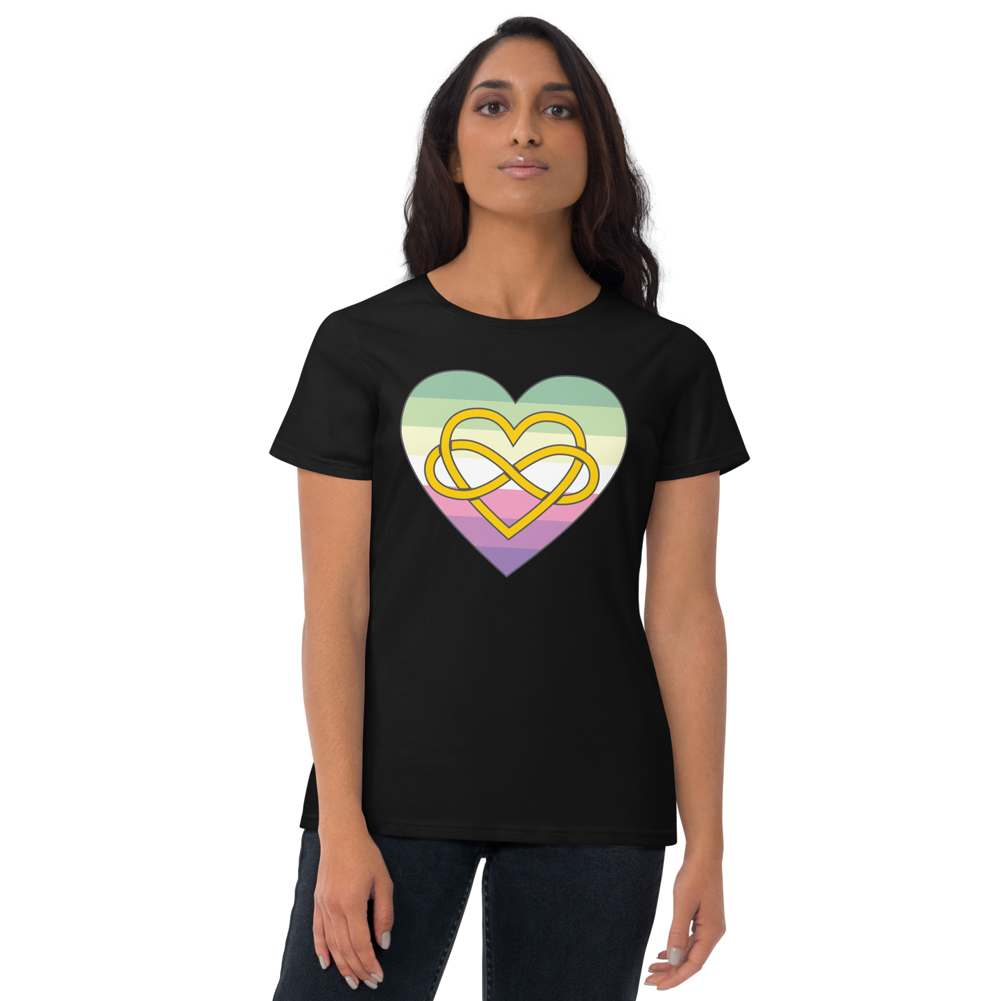 Polyamory Infinity Heart Genderfae Pride Women's short sleeve t-shirt