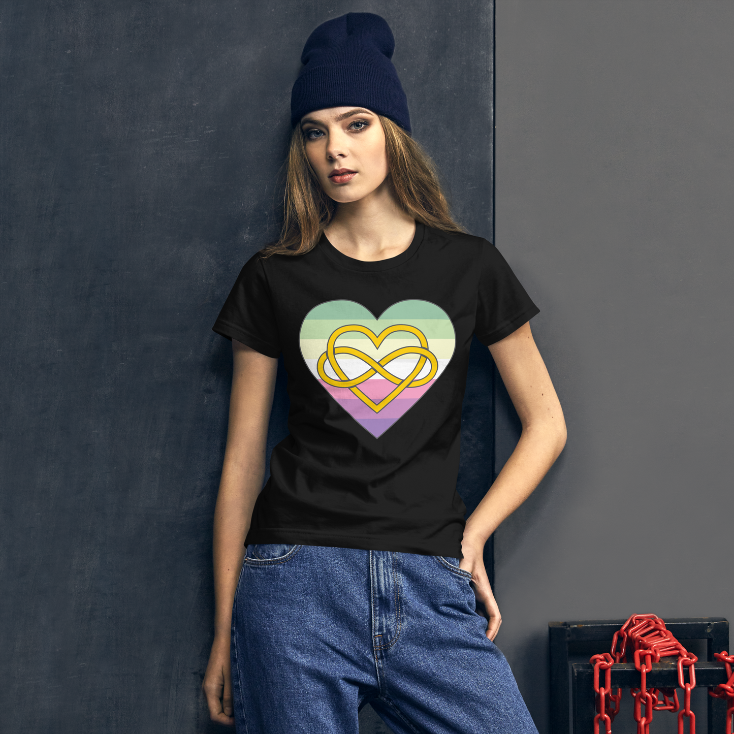 Polyamory Infinity Heart Genderfae Pride Women's short sleeve t-shirt