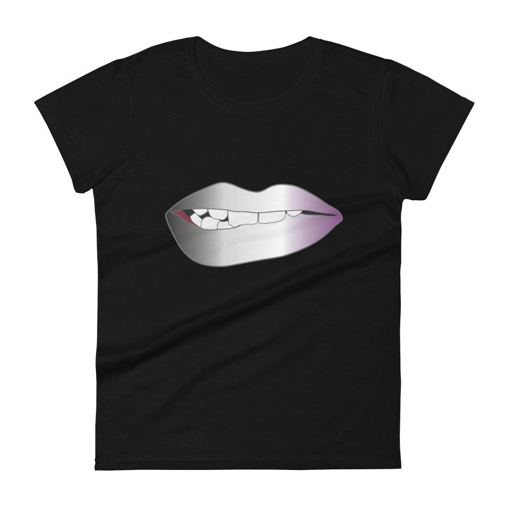 Biting Lips - Asexual/Demisexual Pride - Gradient Women's short sleeve t-shirt