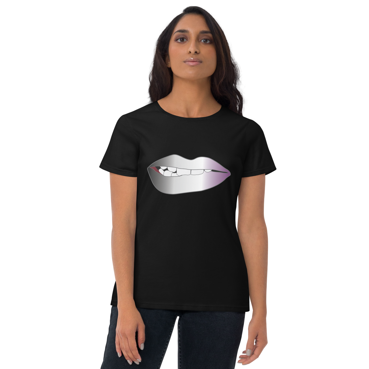 Biting Lips - Asexual/Demisexual Pride - Gradient Women's short sleeve t-shirt