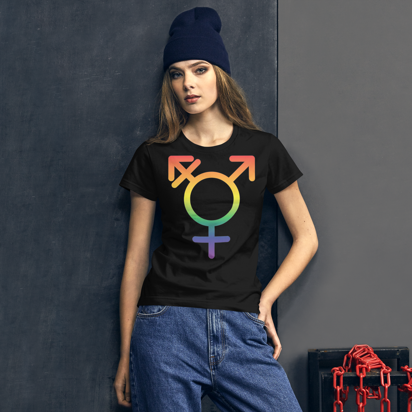 Transgender Symbol - Rainbow Pride Women's short sleeve t-shirt