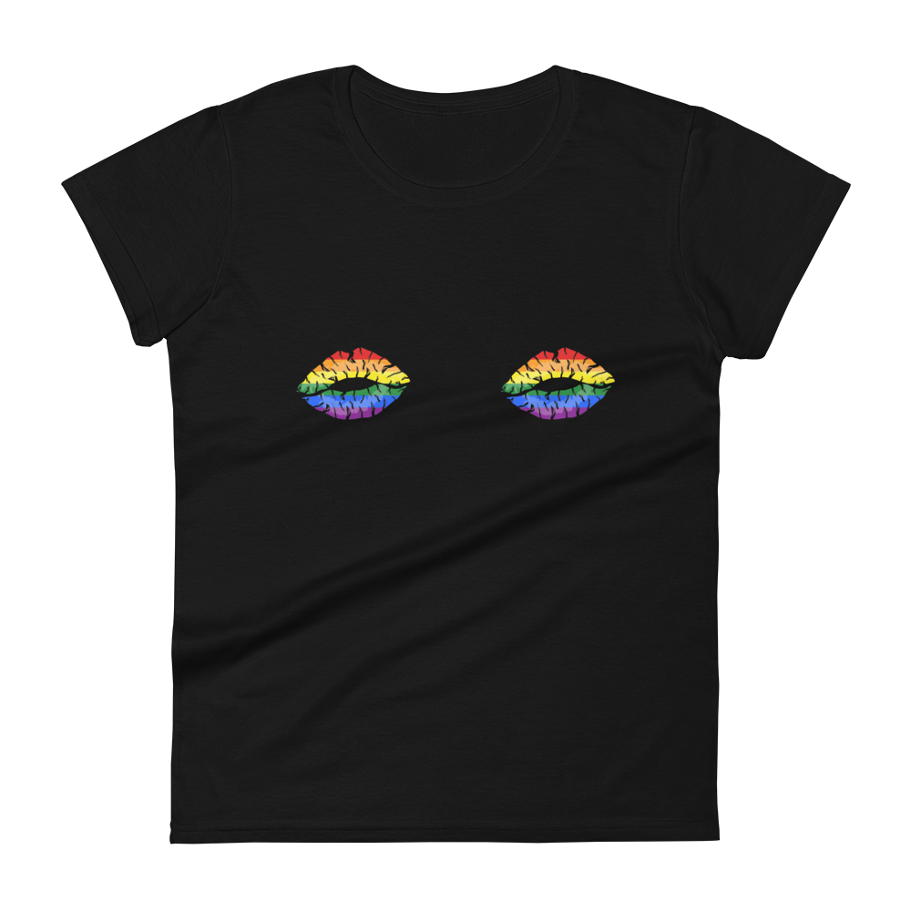 Rainbow Boob Kisses Women's short sleeve t-shirt