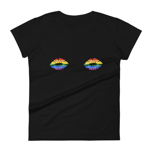 Rainbow Boob Kisses Women's short sleeve t-shirt