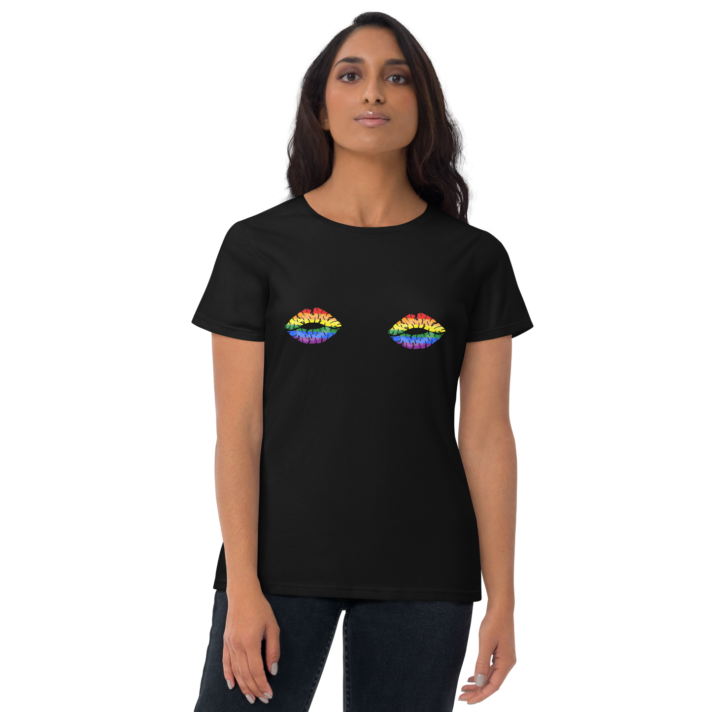 Rainbow Boob Kisses Women's short sleeve t-shirt