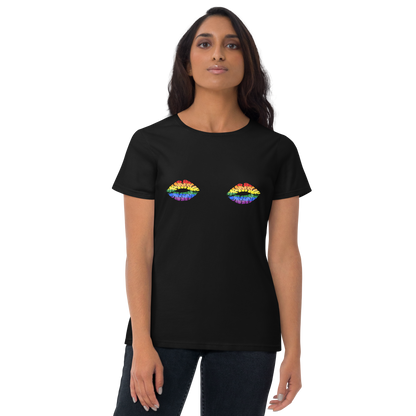 Rainbow Boob Kisses Women's short sleeve t-shirt