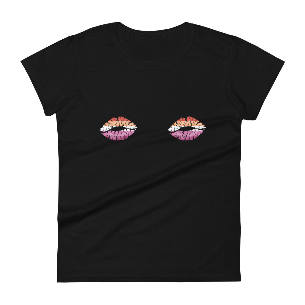 Lesbian Boob Kisses Women's short sleeve t-shirt