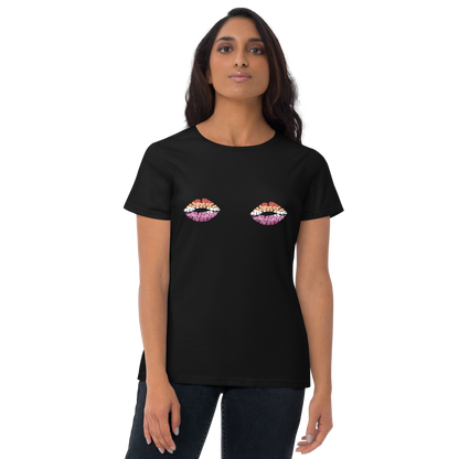 Lesbian Boob Kisses Women's short sleeve t-shirt