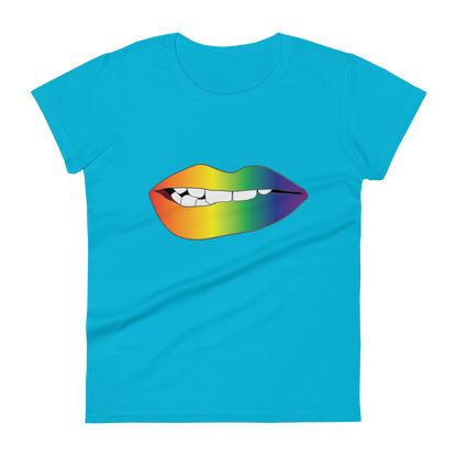 Biting Lips - Rainbow Pride - Gradient Women's short sleeve t-shirt