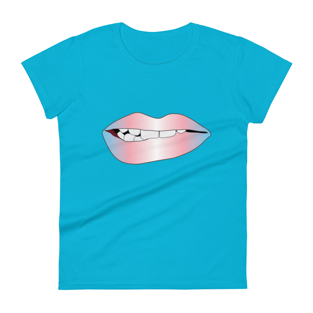 Biting Lips - Transgender Pride - Gradient Women's short sleeve t-shirt