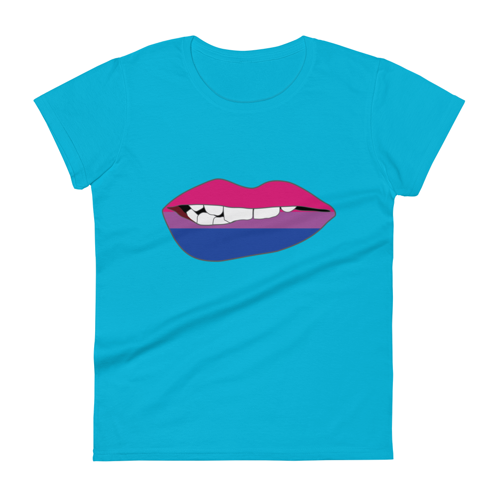 Biting Lips - Bisexual Flag Women's short sleeve t-shirt