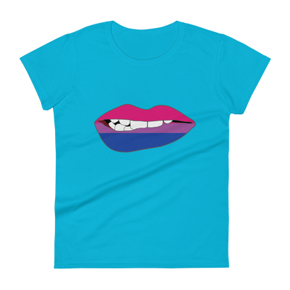 Biting Lips - Bisexual Flag Women's short sleeve t-shirt