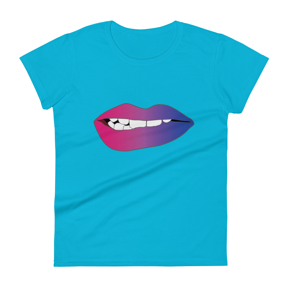 Biting Lips - Bisexual Pride - Gradient Women's short sleeve t-shirt