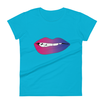 Biting Lips - Bisexual Pride - Gradient Women's short sleeve t-shirt