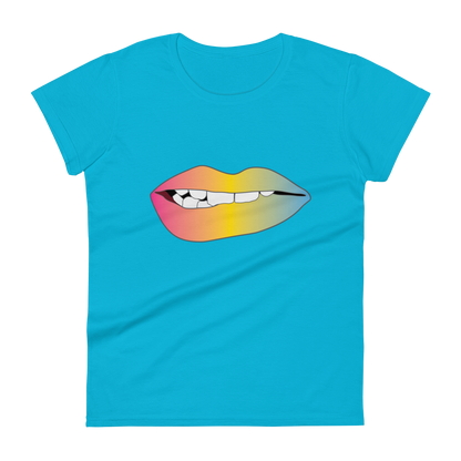 Biting Lips - Pansexual Pride - Gradient Women's short sleeve t-shirt