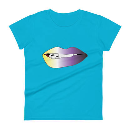 Biting Lips - Non-binary Pride - Gradient Women's short sleeve t-shirt