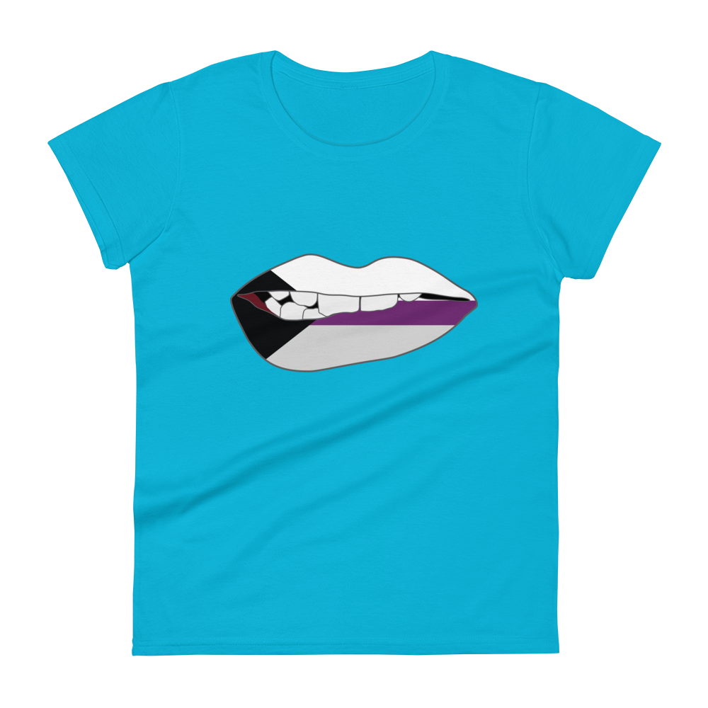 Biting Lips - Demisexual Flag Women's short sleeve t-shirt