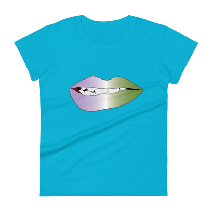 Biting Lips - Genderqueer Pride - Gradient Women's short sleeve t-shirt