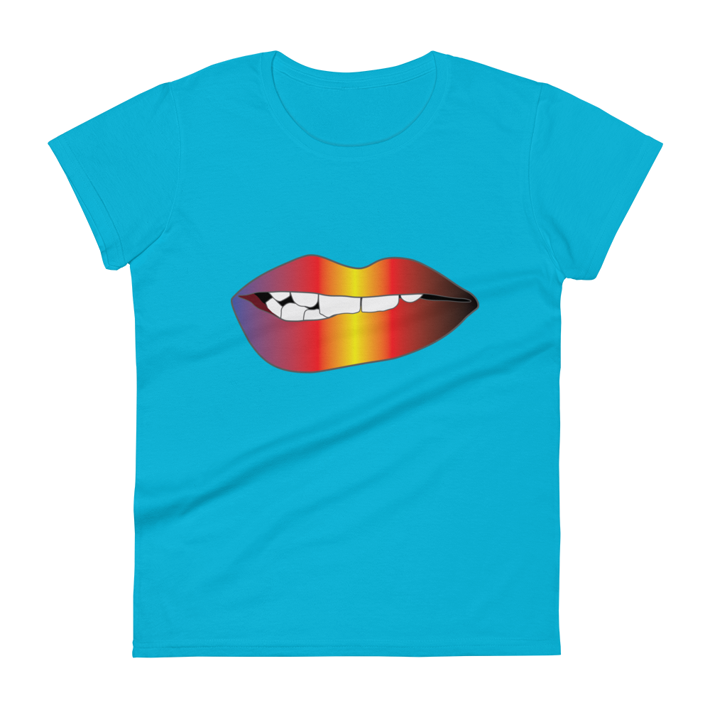 Biting Lips - Polyamory Pride - Gradient Women's short sleeve t-shirt