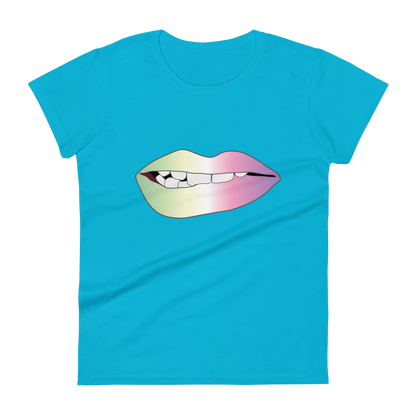 Biting Lips - Genderfae Pride - Gradient Women's short sleeve t-shirt