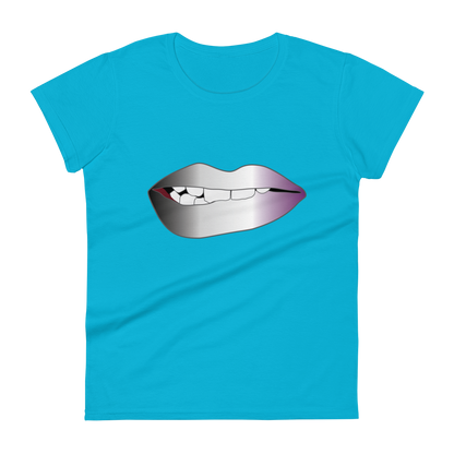 Biting Lips - Asexual/Demisexual Pride - Gradient Women's short sleeve t-shirt