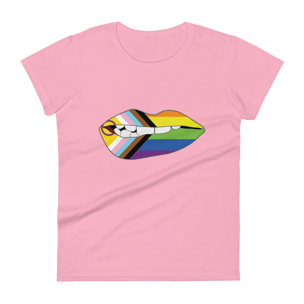 Biting Lips - Progress Pride Flag Women's short sleeve t-shirt